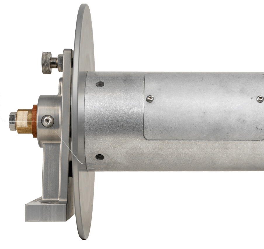 A metal cylinder featuring a metal cover and a sturdy metal handle, showcasing a sleek and industrial design
